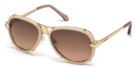 Roberto Cavalli MEBSUTA Sunglasses, 28F - Shiny Rose Gold / Gradient Brown