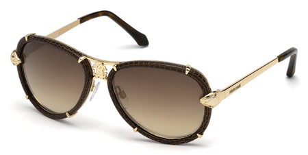 Roberto Cavalli MEBSUTA Sunglasses, 28G - Shiny Rose Gold / Brown Mirror
