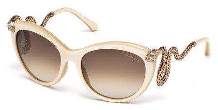 Roberto Cavalli MENKAB Sunglasses, 25F - Ivory / Gradient Brown