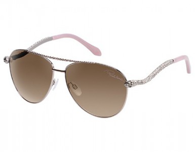 Roberto Cavalli HOEDUS Sunglasses, 34F - Shiny Light Bronze / Gradient Brown