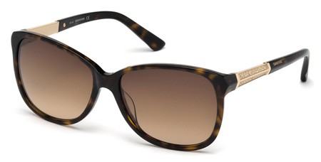 Swarovski EVELINA Sunglasses, 52F - Dark Havana / Gradient Brown
