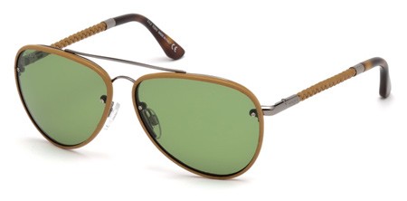 Tod's TO-0130 Sunglasses, 52N - Dark Havana / Green