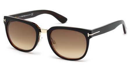Tom Ford ROCK Sunglasses, 01F - Shiny Black / Gradient Brown