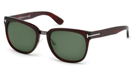 Tom Ford ROCK Sunglasses, 52N - Dark Havana / Green