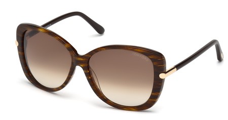 Tom Ford LINDA Sunglasses, 50F - Dark Brown/other / Gradient Brown