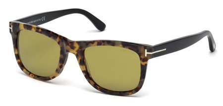 Tom Ford LEO Sunglasses, 55N - Coloured Havana / Green