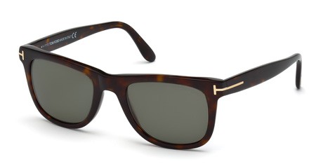 Tom Ford LEO Sunglasses, 56R - Havana/other / Green Polarized