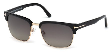 Tom Ford RIVER Sunglasses, 01D - Shiny Black / Smoke Polarized