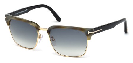 Tom Ford RIVER Sunglasses, 60B - Beige Horn / Gradient Smoke
