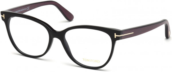 Tom Ford FT5291 Eyeglasses, 005 - Shiny Black, Iridescent Chalkstripe Blue-Violet