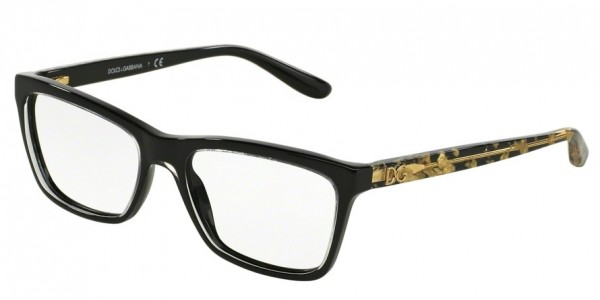 Dolce & Gabbana DG3220 Eyeglasses, 2917 CRYSTAL ON BLACK (BLACK)