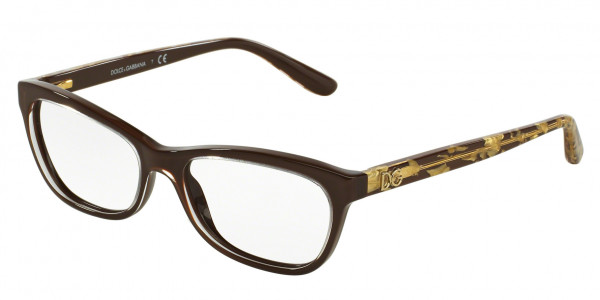 Dolce & Gabbana DG3221 Eyeglasses, 2918 CRYSTAL ON BROWN (BROWN)