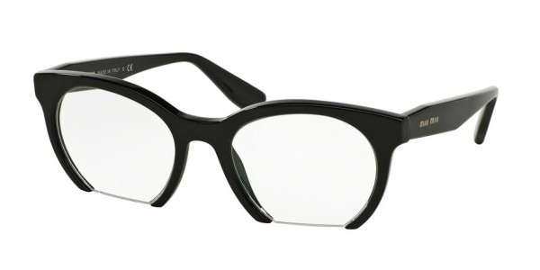 Miu Miu MU 09NV Eyeglasses, 1AB1O1 BLACK (BLACK)