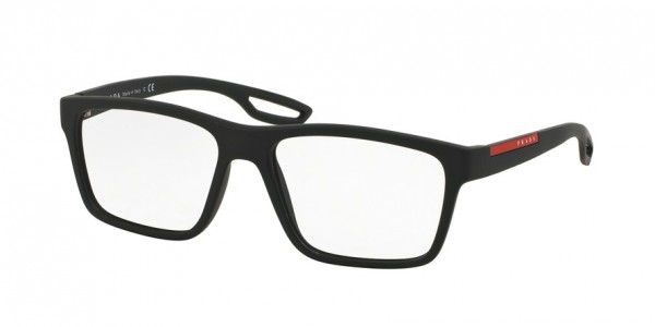 Prada Linea Rossa PS 07FV Eyeglasses, UAP1O1 BLACK RUBBER (BLACK)