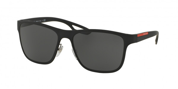 Prada Linea Rossa PS 56QS LJ SILVER Sunglasses, DG01A1 BLACK RUBBER (BLACK)