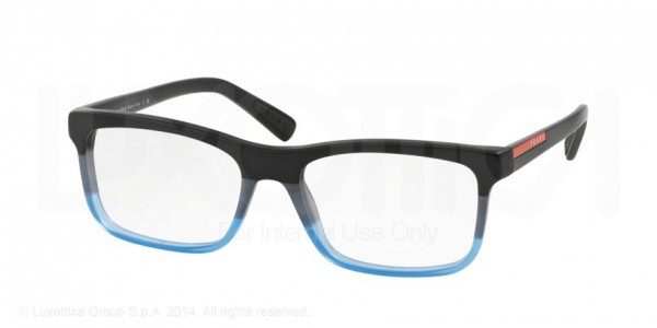 Prada Linea Rossa PS 05FV Eyeglasses, TWT1O1 BLACK/GREY/BLU (BLUE)