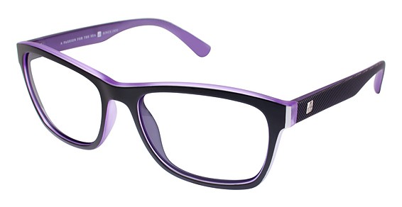 Sperry Top-Sider Long Beach Eyeglasses, C02 BLACK / PURPLE (Grey Mirror)