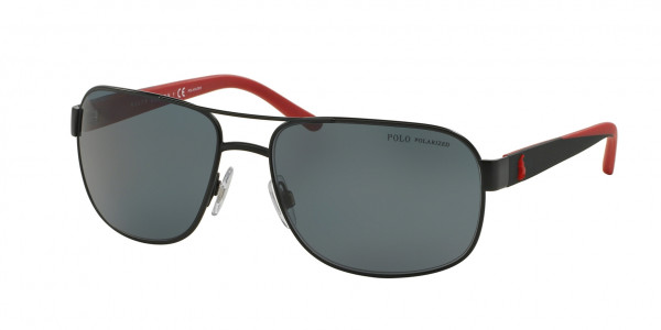 Polo PH3093 Sunglasses, 927781 MATTE BLACK POLAR GREY (BLACK)