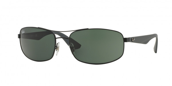 Ray-Ban RB3527 Sunglasses, 006/71 MATTE BLACK DARK GREEN (BLACK)