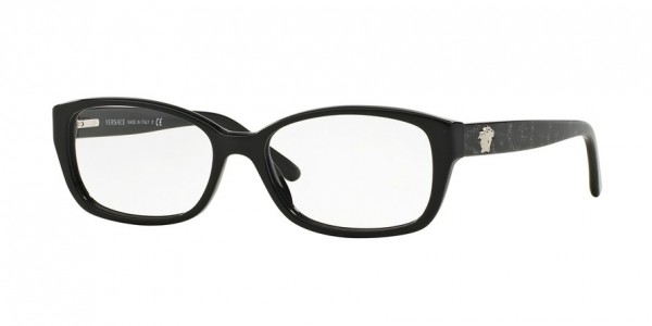 Versace VE3207 Eyeglasses, 5131 BLACK (BLACK)