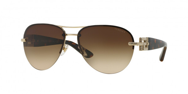 Versace VE2159B Sunglasses, 125213 PALE GOLD (GOLD)