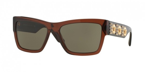 Versace VE4289 Sunglasses, 513073 TRANSPARENT BROWN (BROWN)