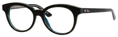 Christian Dior Montaigne 5 Eyeglasses, 0G8J(00) Havana Crystal Teal Black