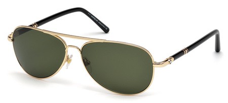 Montblanc MB-509S Sunglasses, 28N - Shiny Rose Gold / Green