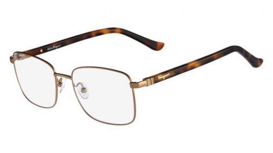Ferragamo SF2143 Eyeglasses, 761 MATTE AMBER GOLD