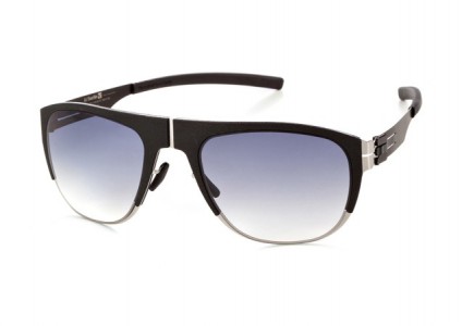 ic! berlin 50 ArnouxstraBe Sunglasses, Chrome-Black / Black-Clear Nylon