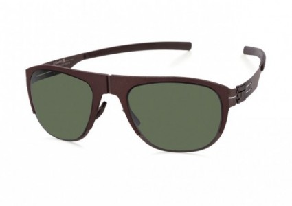 ic! berlin 50 ArnouxstraBe Sunglasses, Teak-Rawhide / Green Polarized