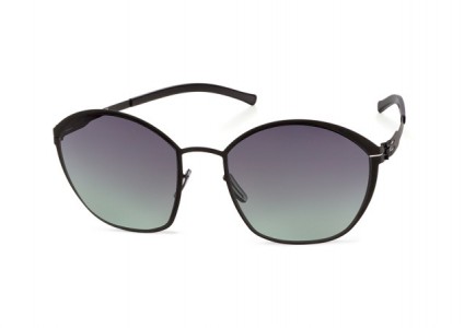 ic! berlin Lucja Sunglasses, Black / Black to Green