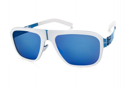 ic! berlin M8 Pappelplatz Sunglasses, Electric-Powder-Blue-White / Royal-Blue Mirrored
