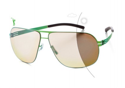ic! berlin X11 Krumme Lanke Sunglasses, Electric-Green / Photo-Orange Mirrored