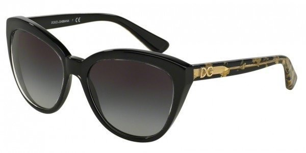 Dolce & Gabbana DG4250 Sunglasses, 29178G CRYSTAL ON BLACK (BLACK)