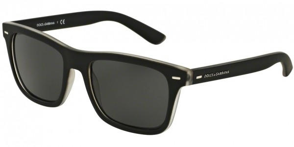 Dolce & Gabbana DG6095 Sunglasses, 289687 TOP CRYSTAL/BLACK RUBBER (BLACK)