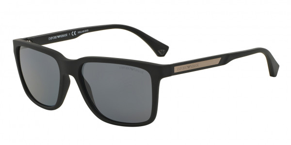 Emporio Armani EA4047 Sunglasses, 506381 RUBBER BLACK GREY POLAR (BLACK)