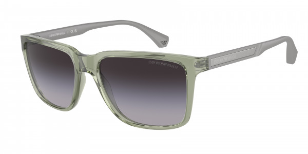 Emporio Armani EA4047 Sunglasses, 53628G SHINY TRANSPARENT GREEN GRADIE (GREEN)