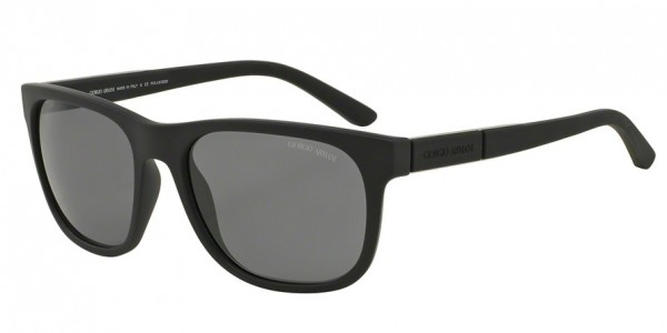 Giorgio Armani AR8037 Sunglasses, 506381 BLACK RUBBER (BLACK)