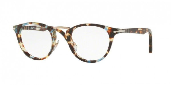 Persol PO3107V Eyeglasses, 1058 HAVANA AZURE BROWN (HAVANA)