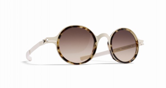 Mykita DD02 Sunglasses, A7 OFF WHITE/CHOCOLATE CHIPS - LENS: BROWN/BROWN GRADIENT