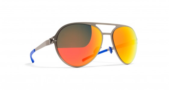 Mykita GUSTL Sunglasses, F64 MATT GREY - LENS: ORANGE FLASH