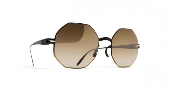 Mykita URSULA Sunglasses, F67 BLACK/GOLD GRADIENT - LENS: BROWN GRADIENT FLASH