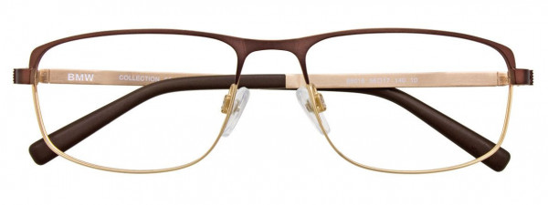 BMW Eyewear B6016 Eyeglasses, 010 - Satin Brown & Gold