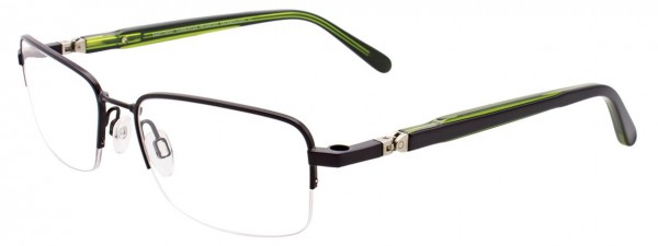 EasyTwist CT224 Eyeglasses, SATIN BLACK/BLACKANDGREEN