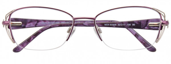 MDX S3306 Eyeglasses, 080 - Satin Lavender & Silver