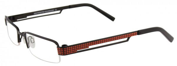Takumi T9906 Eyeglasses, SATIN BLACK AND RED