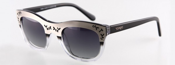 Takumi TX695 Sunglasses, BLACK AND SILVER AND CLEAR