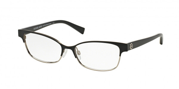 Michael Kors MK7004 PALOS VERDES Eyeglasses, 1031 SATIN BLACK/SHINY SILVER (SILVER)
