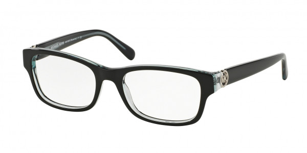 Michael Kors MK8001 RAVENNA Eyeglasses, 3001 BLACK/BLUE (BLACK)